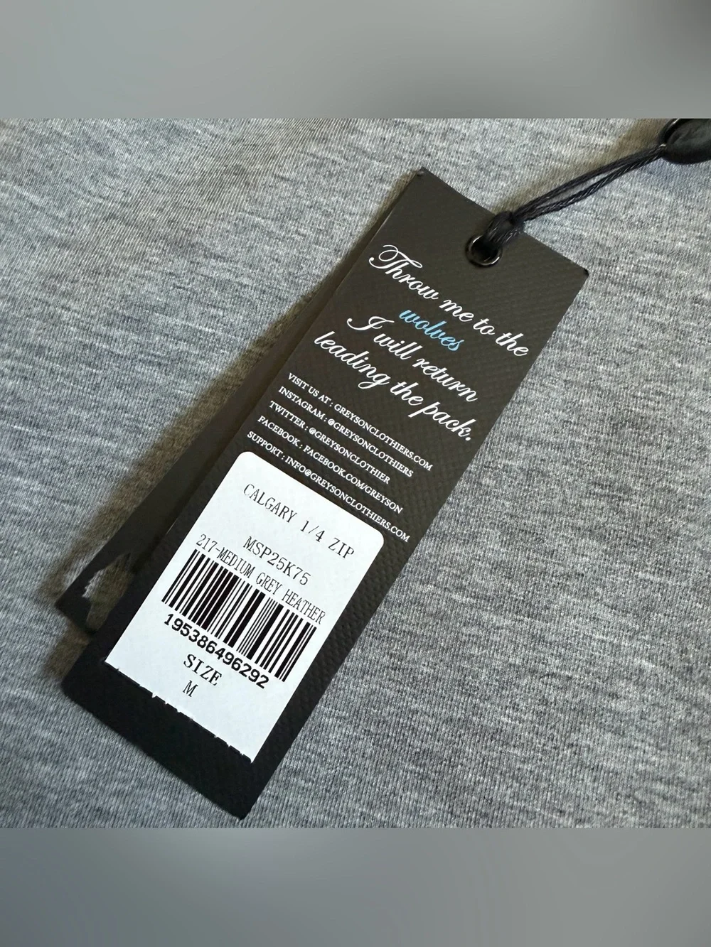 Greyson Men’s Calgary 1/4 Zip Sweater Sz M Heather Grey Company Logo NWT $220